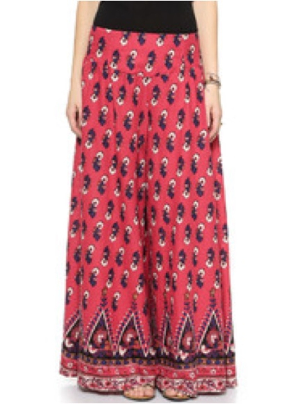 Free People Wide-Leg Printed Palazzo Pants - Pink